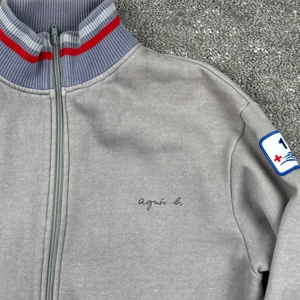Vintage Agnes b. Paris Mens M Track Jacket Size 3 Gray Full Zip Made in EU